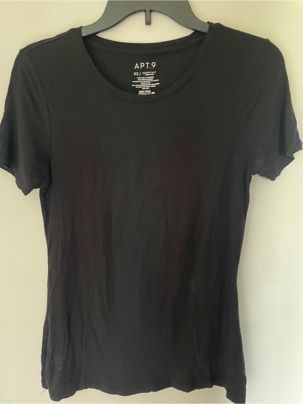 Apt. 9 Black Short-Sleeve Crewneck Tee